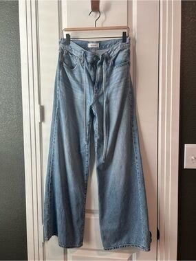 Madewell Light Blue Wide-Leg Tie-Waist Jeans